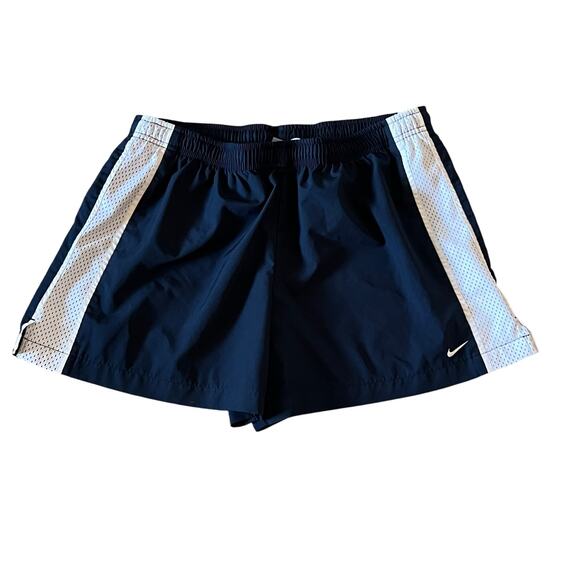Nike Pants - Nike Women’s Navy Blue White Athletic Running Shorts Size L Gym Athletic